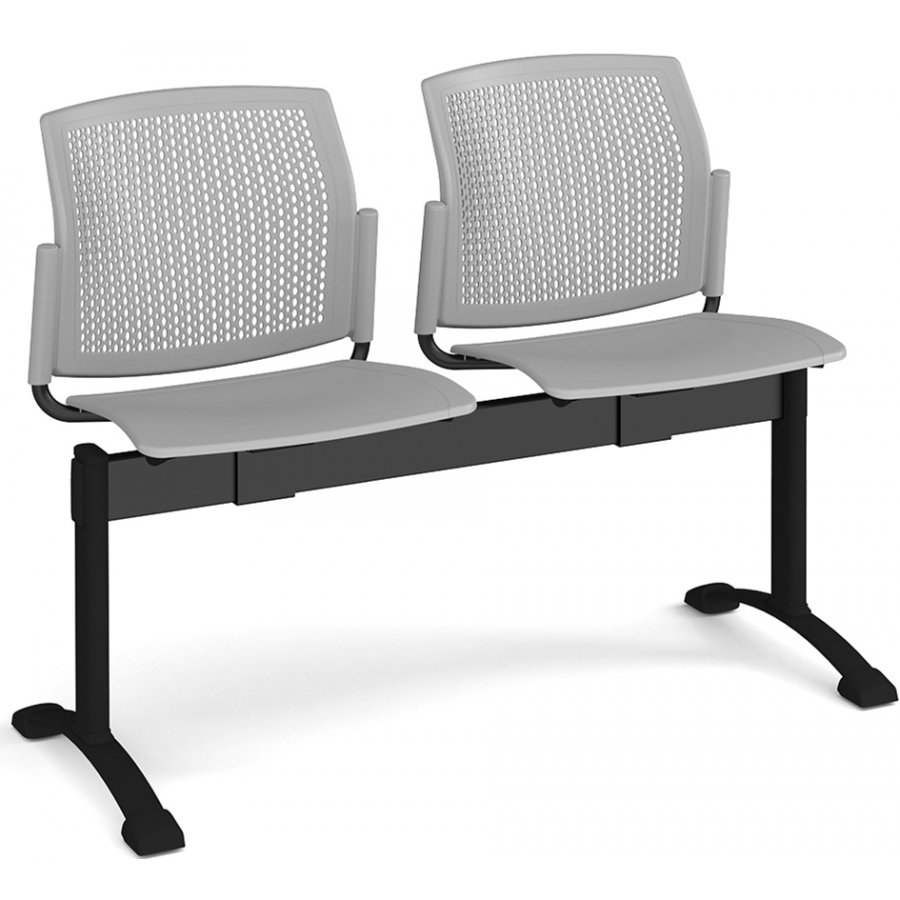 Santana Perforated Back Plastic Seating Bench With 2 Seats